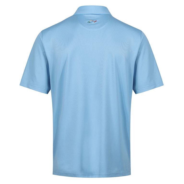 Sandy Ferrets Greg Norman Men's Neck Logo Stretch Golf Polo Shirt