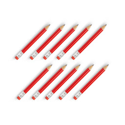 Round Pencils with Rubber - Pack of 10