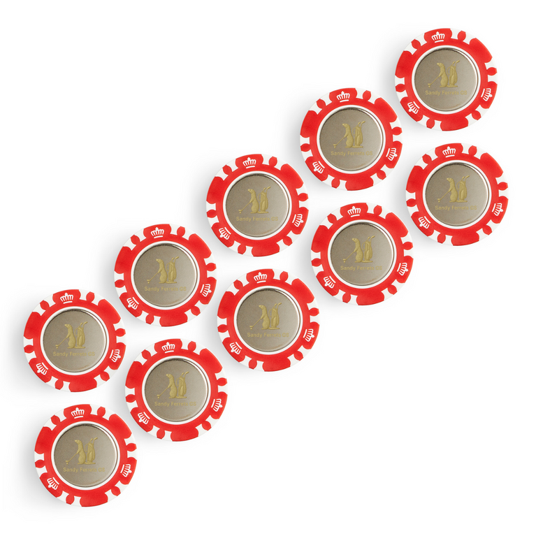 Sandy Ferrets Poker Chip with Marker - Pack of 5