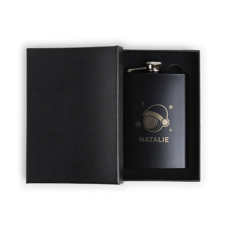 Hip Flask - Christmas Golf Ball
