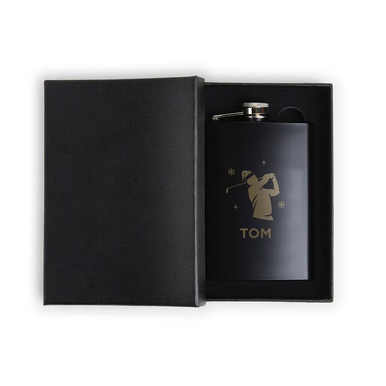 Hip Flask - Christmas Golf Swing