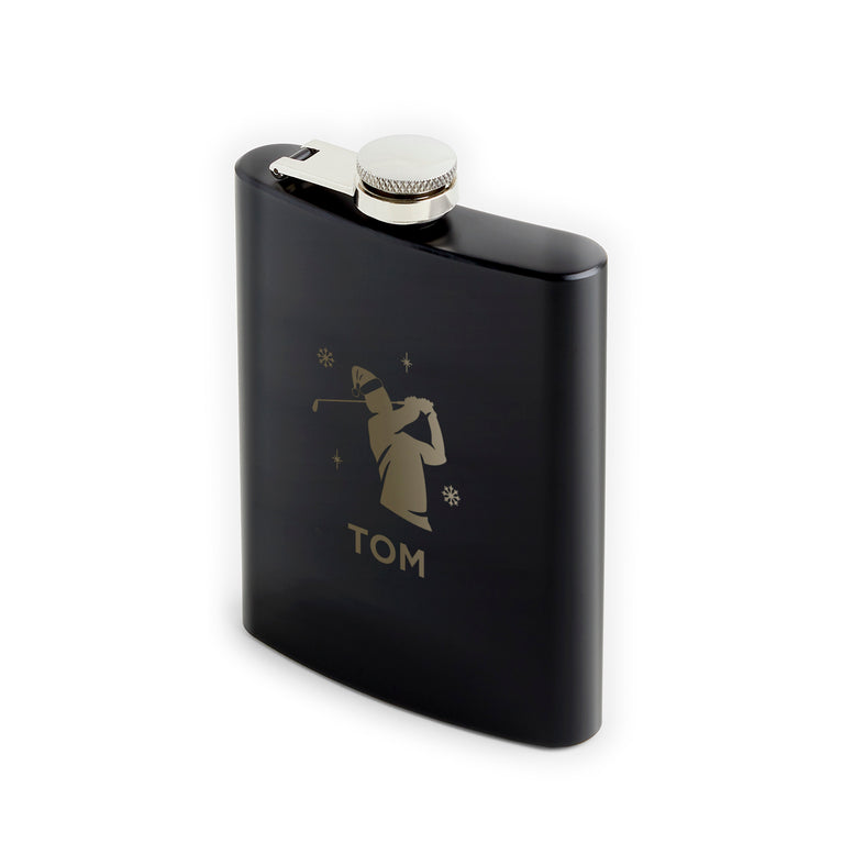 Hip Flask - Christmas Golf Swing