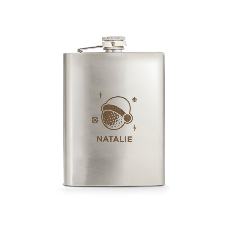 Hip Flask - Christmas Golf Ball