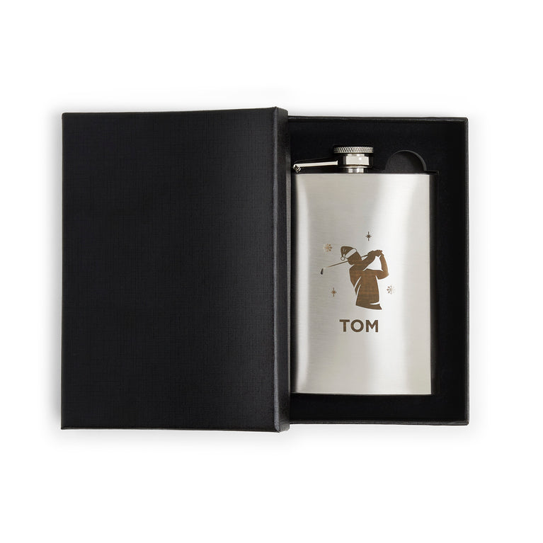 Hip Flask - Christmas Golf Swing