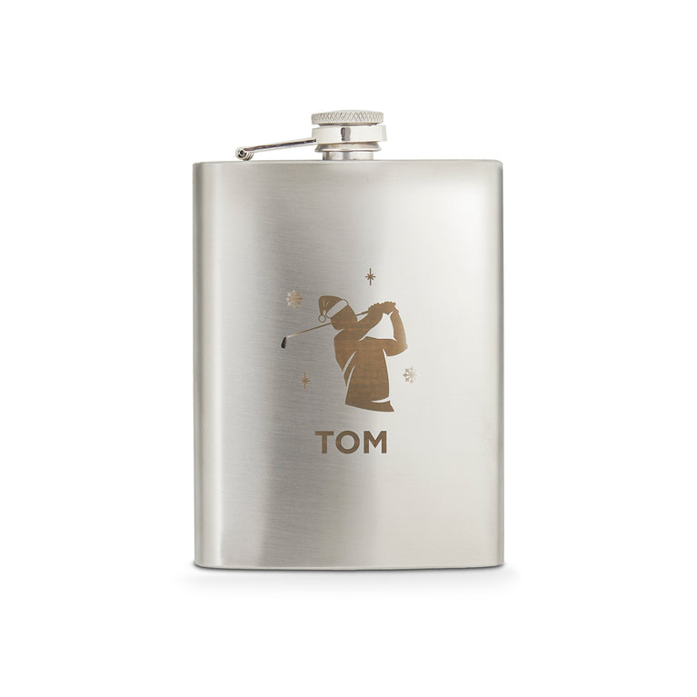 Hip Flask - Christmas Golf Swing