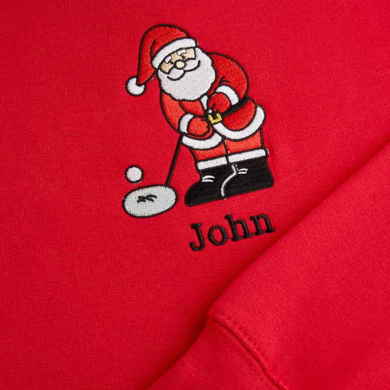 Golfing Santa Christmas Hoodie