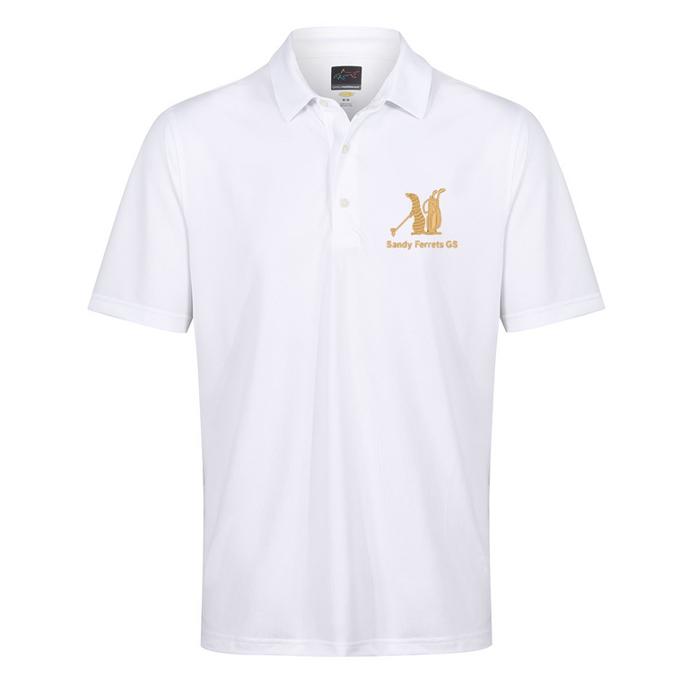 Sandy Ferrets Greg Norman Men's Neck Logo Stretch Golf Polo Shirt