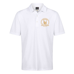 Sandy Ferrets 30 Year Anniversary Greg Norman Men's Neck Logo Stretch Golf Polo Shirt