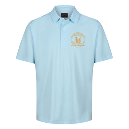 Sandy Ferrets 30 Year Anniversary Greg Norman Men's Neck Logo Stretch Golf Polo Shirt