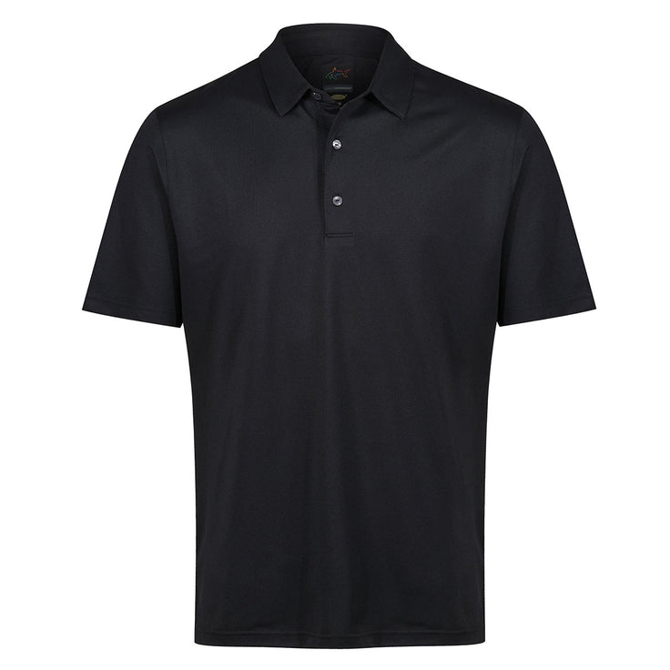 Greg Norman Men's Neck Logo Stretch Golf Polo Shirt