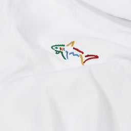 Greg Norman Men's Neck Logo Stretch Golf Polo Shirt