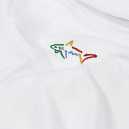 Sandy Ferrets Greg Norman Men's Neck Logo Stretch Golf Polo Shirt