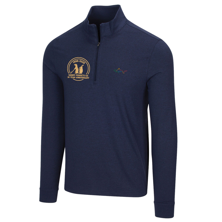 Sandy Ferrets 30 Year Anniversary Greg Norman Men's Heathered Half Zip Mock Golf Midlayer