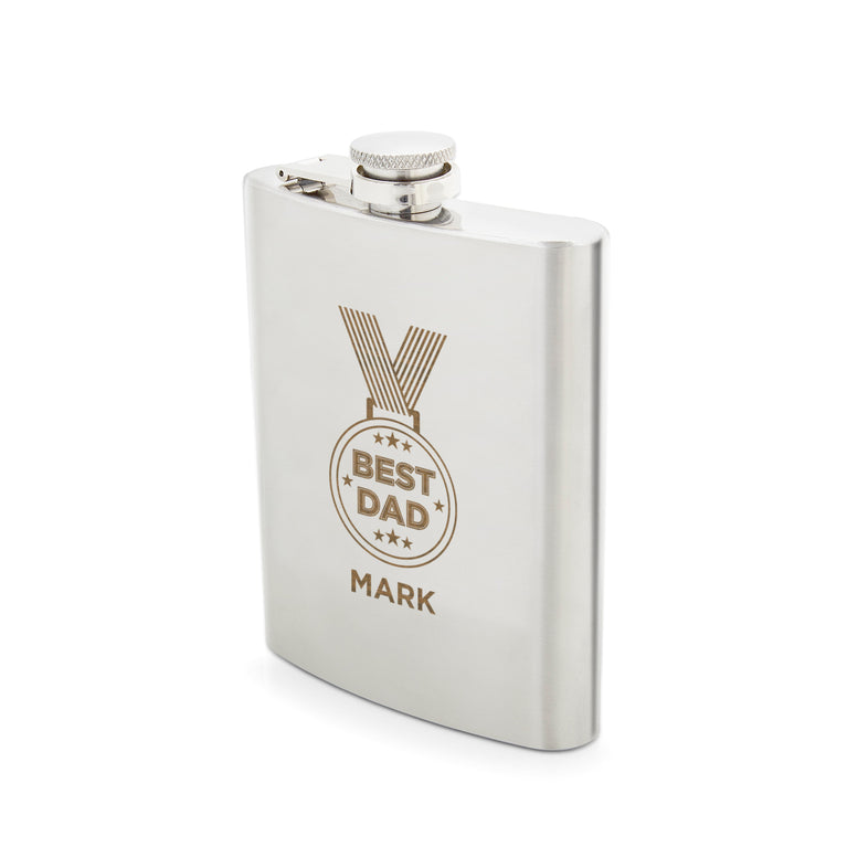 Hip Flask - Best Dad Medal