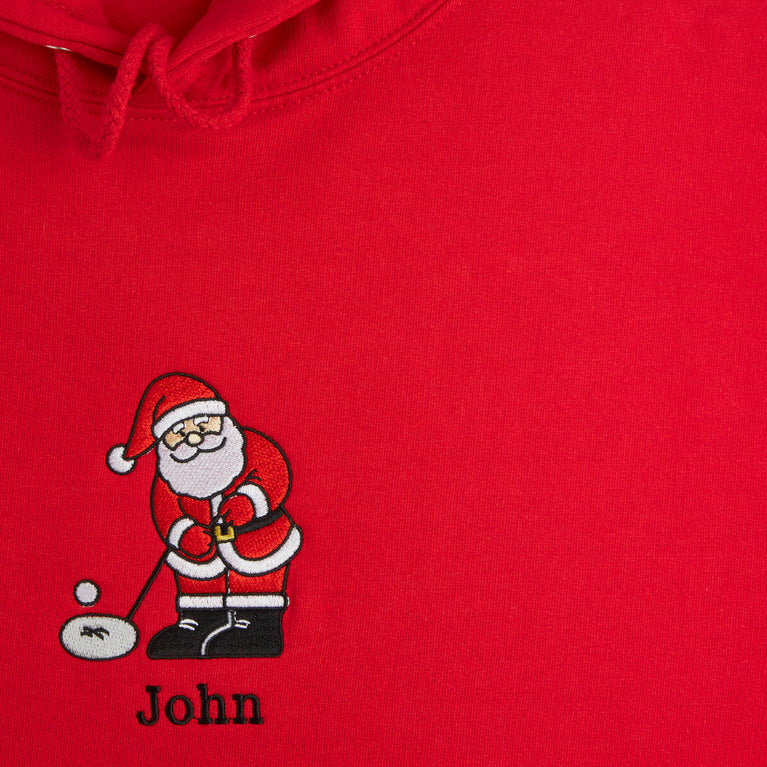 Golfing Santa Christmas Hoodie