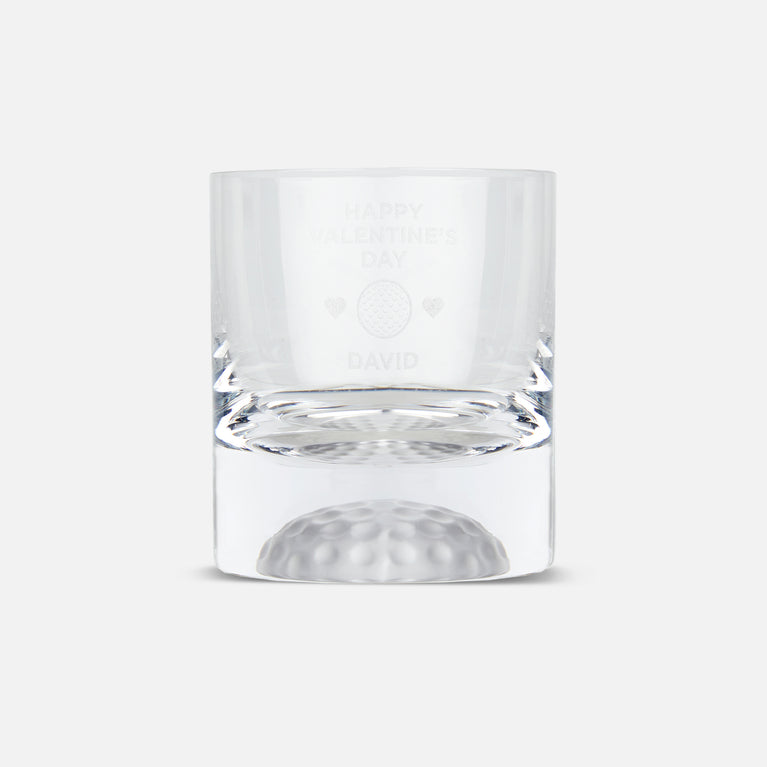 8oz Golf Ball Whisky Glass - Valentine's Day